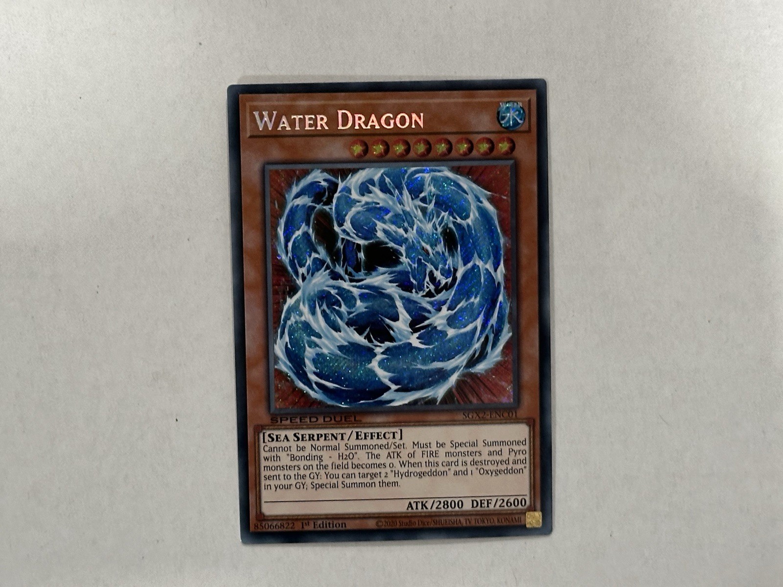 Yugioh: Water Dragon - SGX2-ENC01 - Secret Rare - 1st Edition - NM Yugioh: Water Dragon - SGX2-ENC01 - Secret Rare - 1st Edition - NM