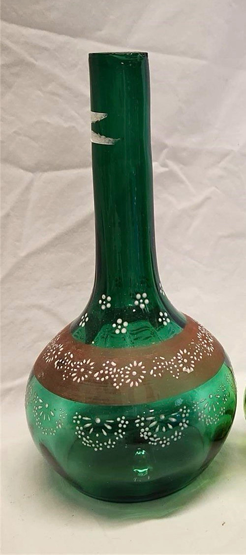 RARE Antique 1870-1890, Victorian Hand-Blown Glass Barber Bottle