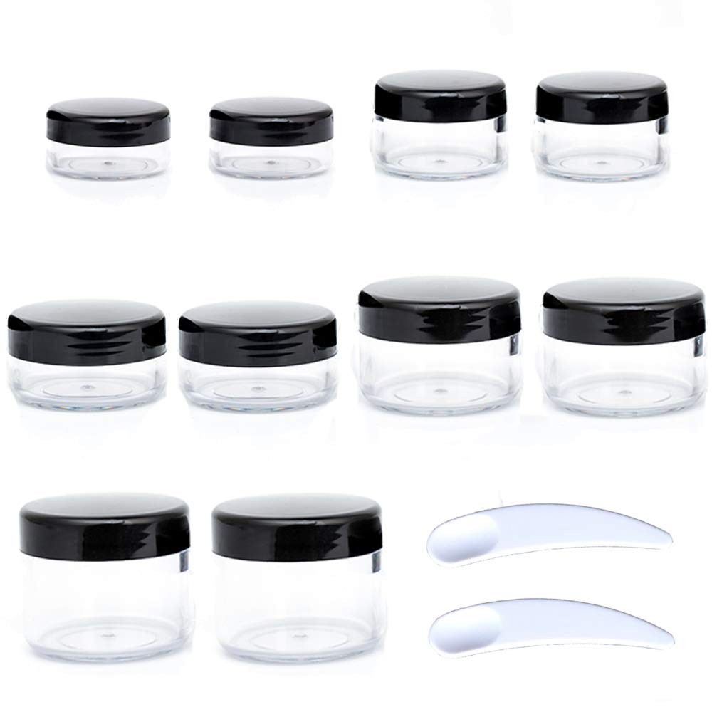 10pcs Small Travel Containers, 3/5/10/15/20 Gram Sample 3/5/10/15/20g, Black 10pcs Small Travel Containers, 3/5/10/15/20 Gram Sample 3/5/10/15/20g, Black