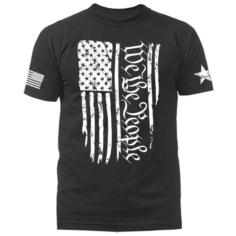 We The People Large Vertical US Flag American Pride Patriotic Graphic T-shirt We The People Large Vertical US Flag American Pride Patriotic Graphic T-shirt
