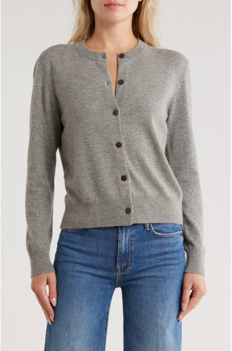 NEW Vince Gray Crewneck Wool Cashmere Blend Cardigan Sweater Sz S NWT $398 NEW Vince Gray Crewneck Wool Cashmere Blend Cardigan Sweater Sz S NWT $398