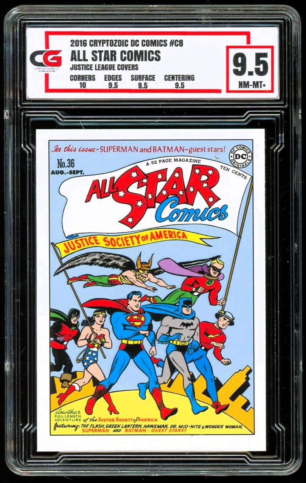 2016 Cryptozoic DC Comics All-Star Comics C8 Covers Batman Superman WW ~ CG 9.5