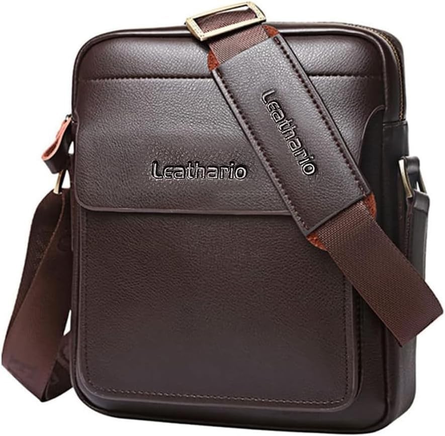 Bolso De Hombro Cuero Para Hombre Carteras Piel Pecho Mochila Viaje Bandolera US
