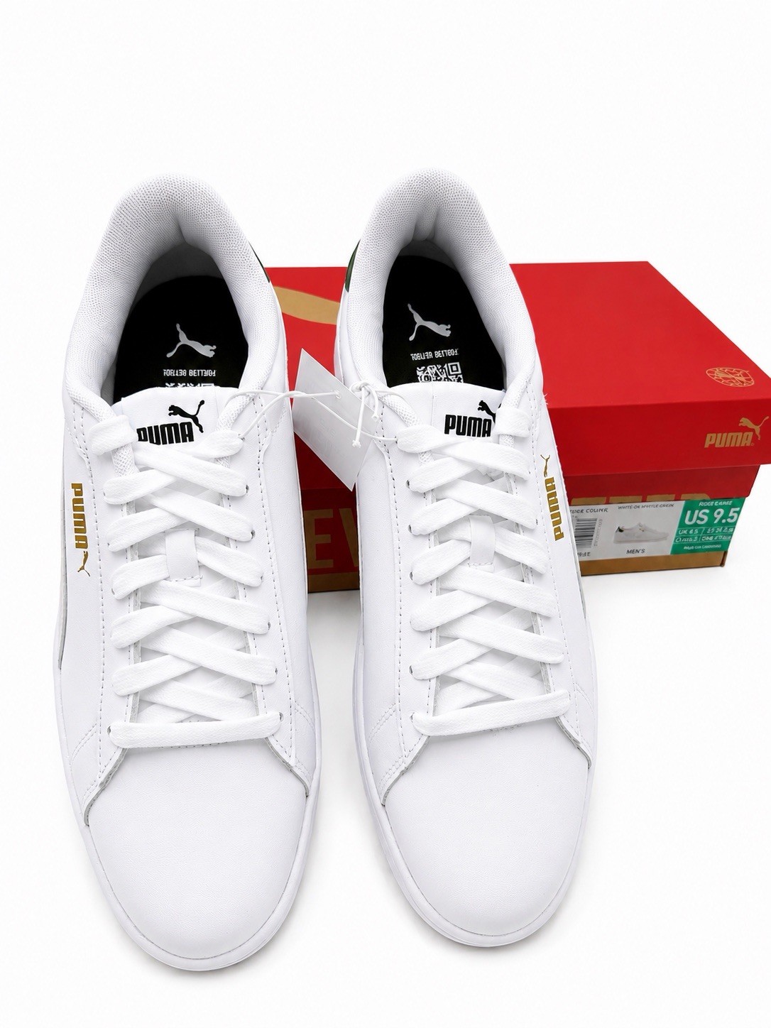 PUMA Ace Court Shoes Men's White Green Sneakers 406570-01 New In Box Pick Size