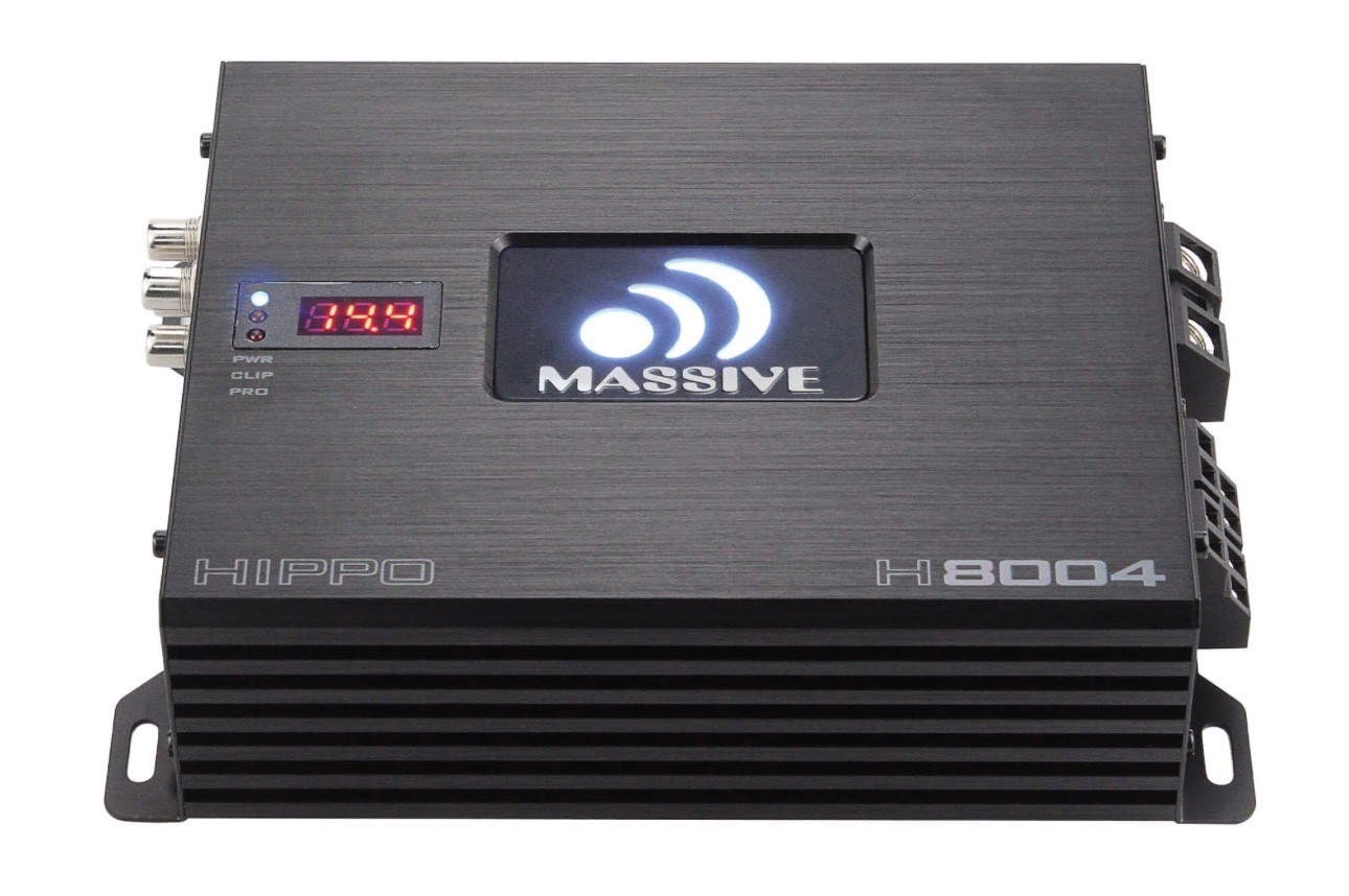 NEW MASSIVE H8004 AMPLIFIER 125 WATTS 4 CHANNEL AMPLIFIER NEW MASSIVE H8004 AMPLIFIER 125 WATTS 4 CHANNEL AMPLIFIER