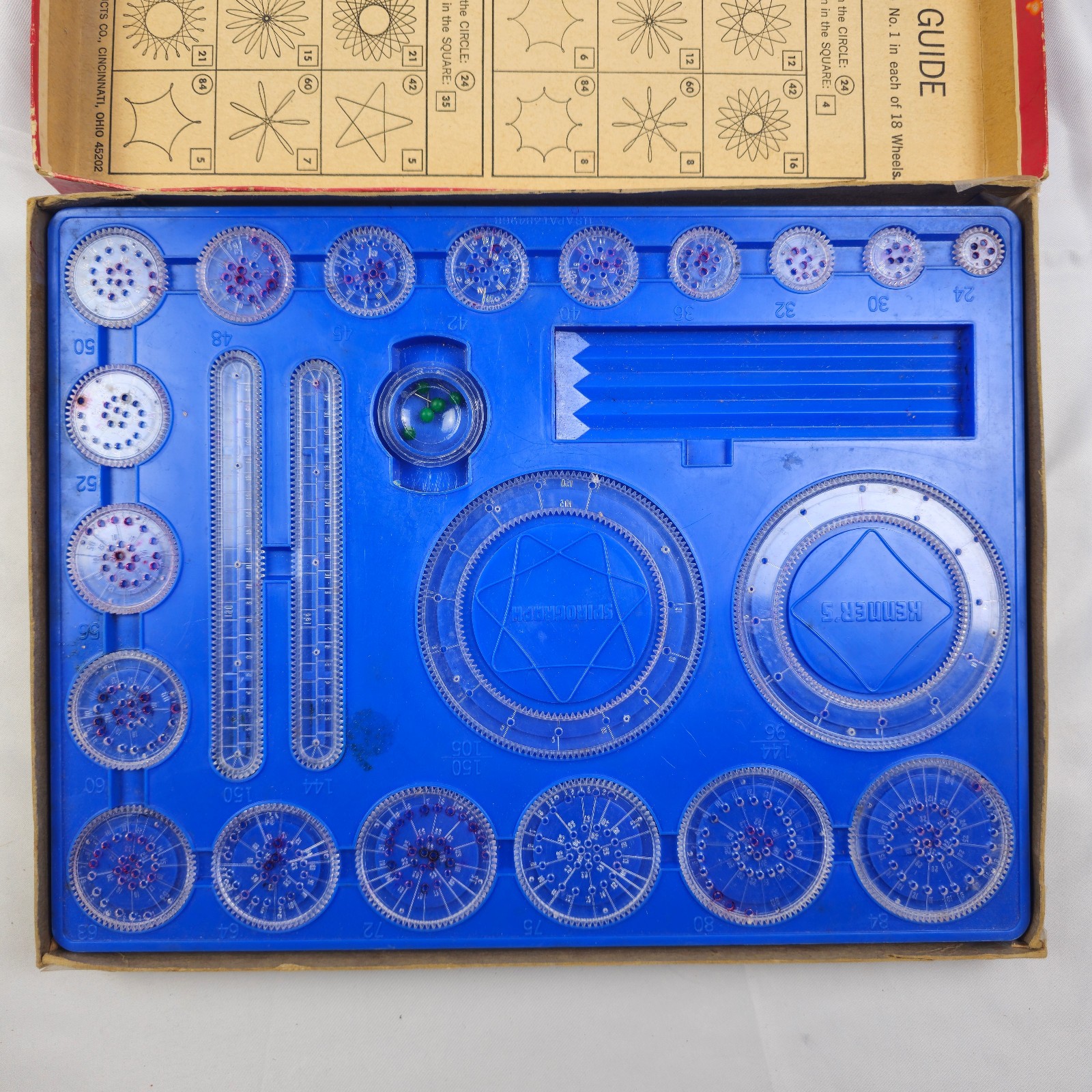 1967 Kenner Spirograph Set No 401 Original Box Tray Wheels Pins Vintage Complete 1967 Kenner Spirograph Set No 401 Original Box Tray Wheels Pins Vintage Complete