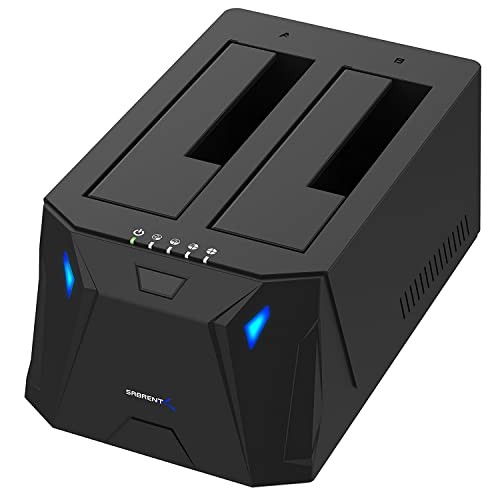 SABRENT USB 3.0 Dual Bay Hard Drive Docking Station & Cloner EC-HD2B - Black