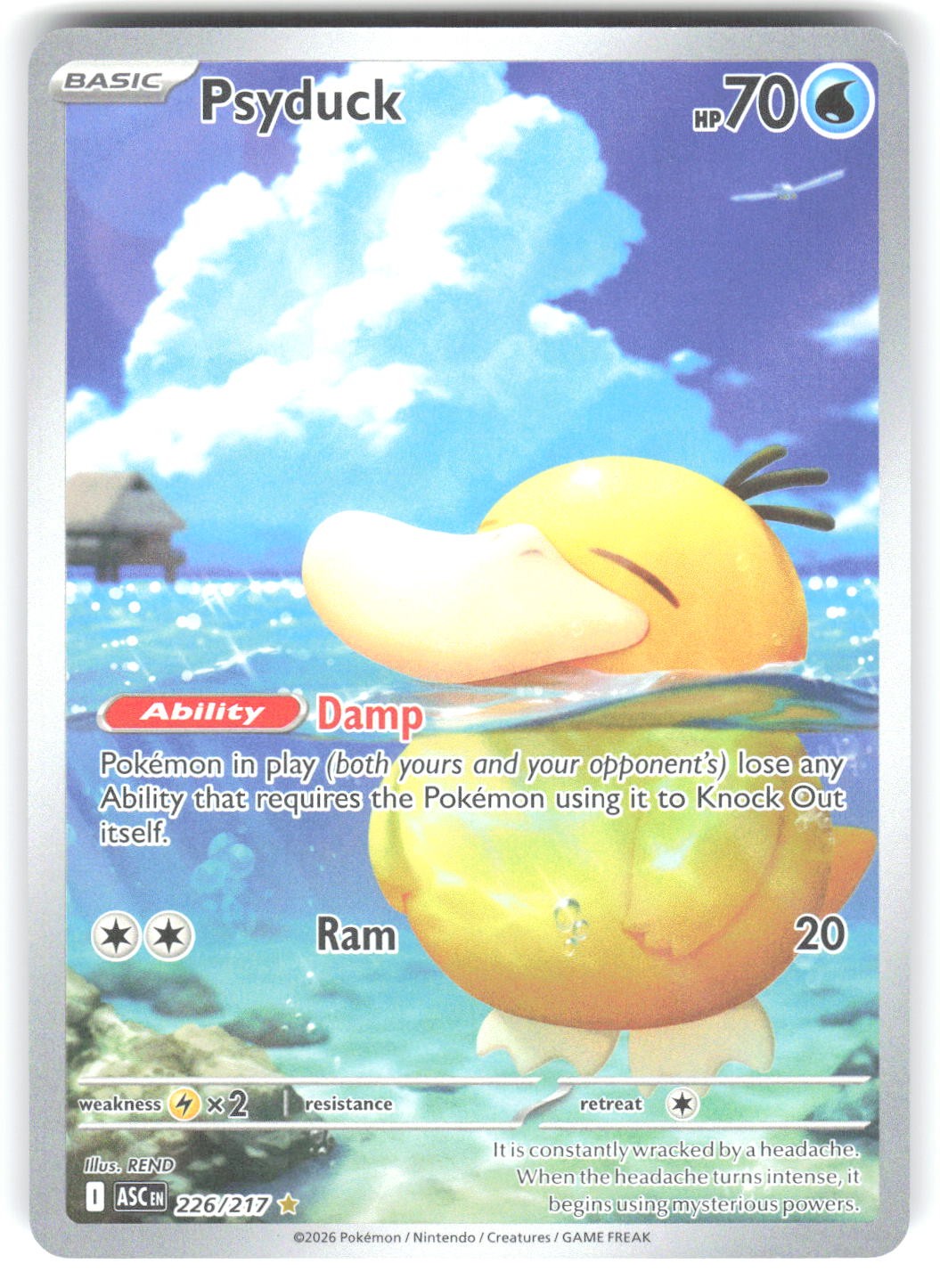Psyduck 226/217 Illustration Rare Ascended Heroes Pokemon Holo Near Mint