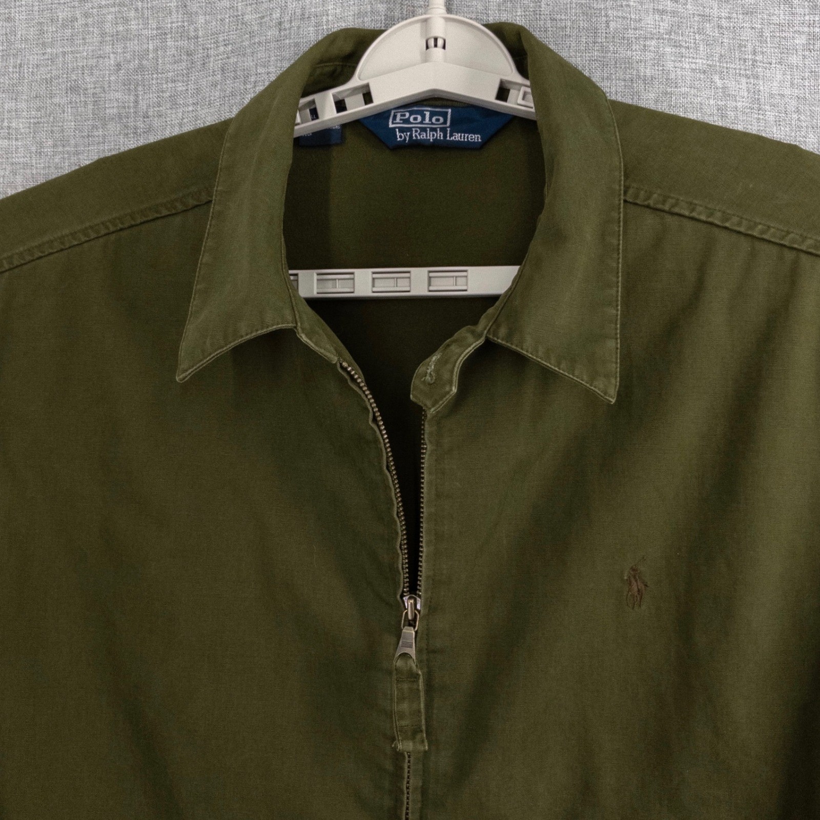 Vintage Polo Ralph Lauren Harrington Jacket Men\'s Large Olive Green Full Zip