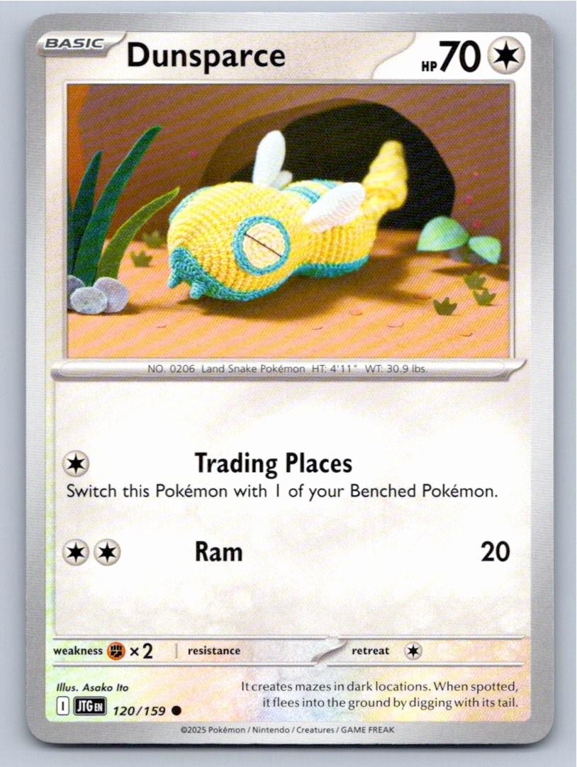 2025 POKEMON DUNSPARCE JOURNEY TOGETHER 120/159 COMMON NM A28274 FREE S&H