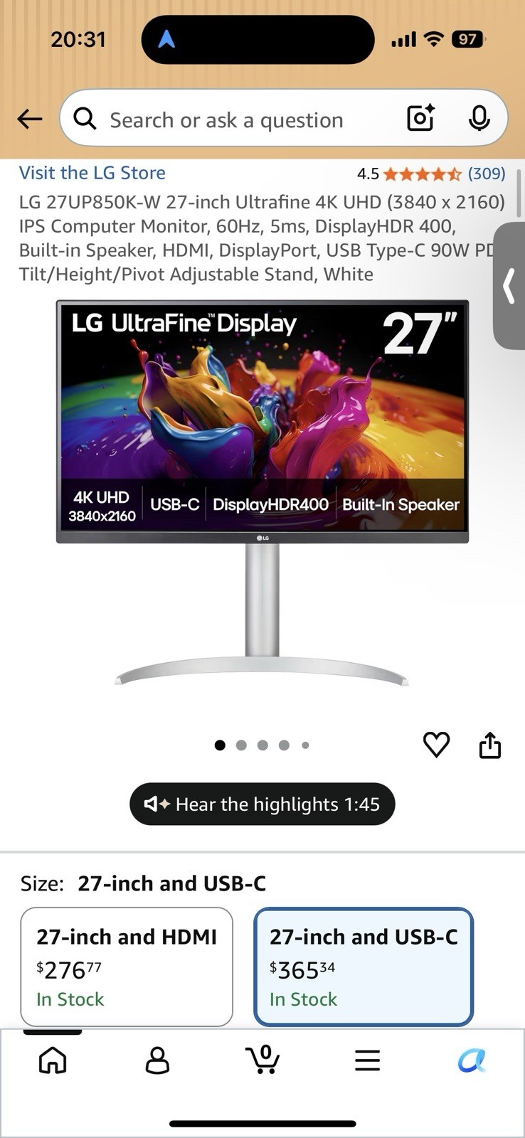 LG UltraFine 4K Monitor LG UltraFine 4K Monitor