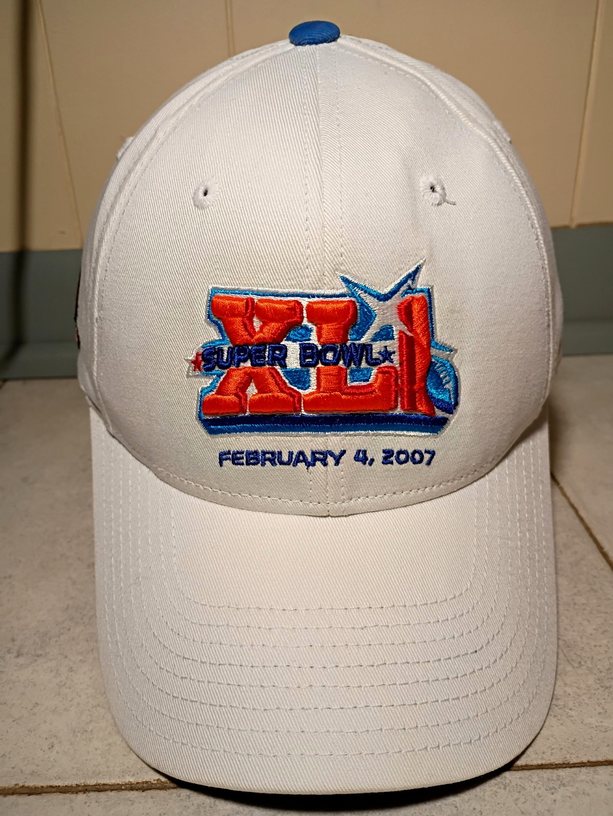 Vintage 2007 Super Bowl XLI Hat Reebok White Cap Bears vs Colts NFL OSFA Y2K