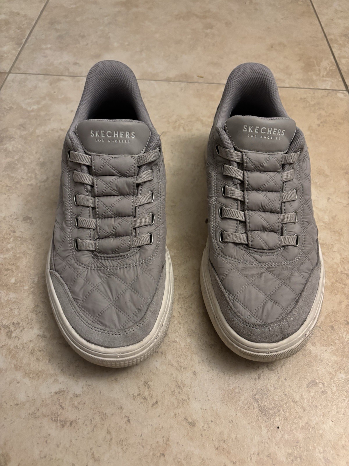 SKECHERS Slip-ins Men’s Gray Quilted Low Top Lace-Up Cushioned Sneakers Size 9.5 SKECHERS Slip-ins Men’s Gray Quilted Low Top Lace-Up Cushioned Sneakers Size 9.5