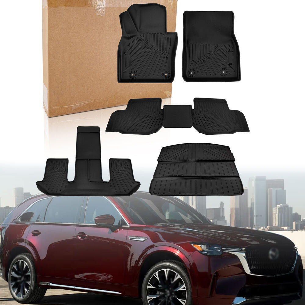 TPE Car Floor Mats & Cargo Liners Accessories For 2024 2025 Mazda CX-90 & CX90