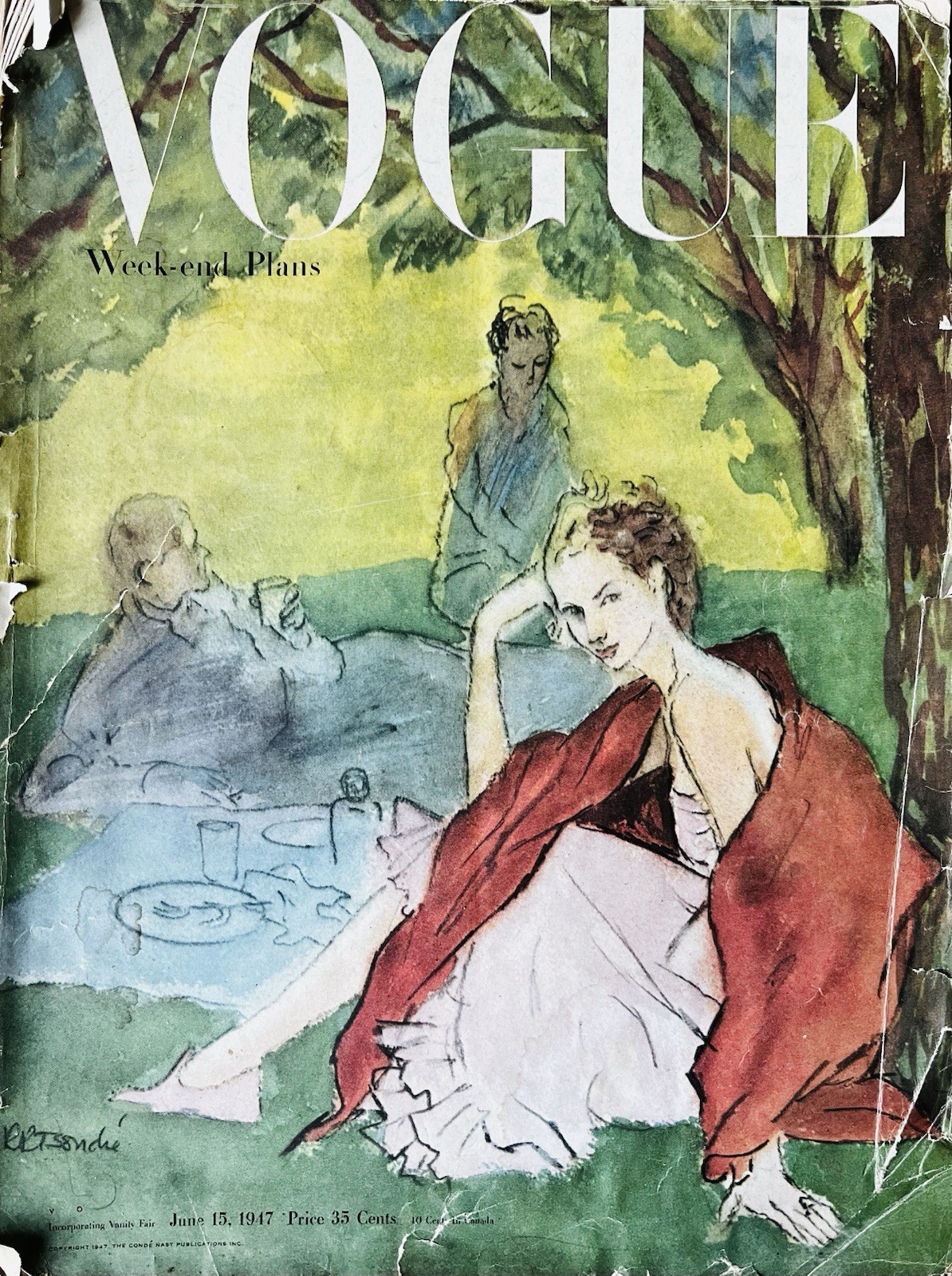 Rare collectors US VOGUE June 15 - 1947 JOAN PEDERSEN by Rene Robert Bouche 
