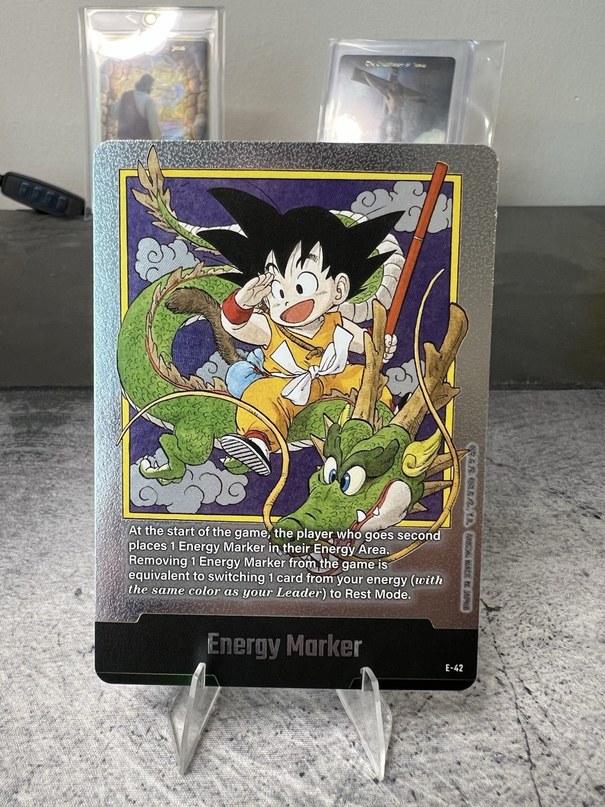 Bandai Dragon Ball Super Card Game Energy Marker E-42 Son Goku Shenron Foil