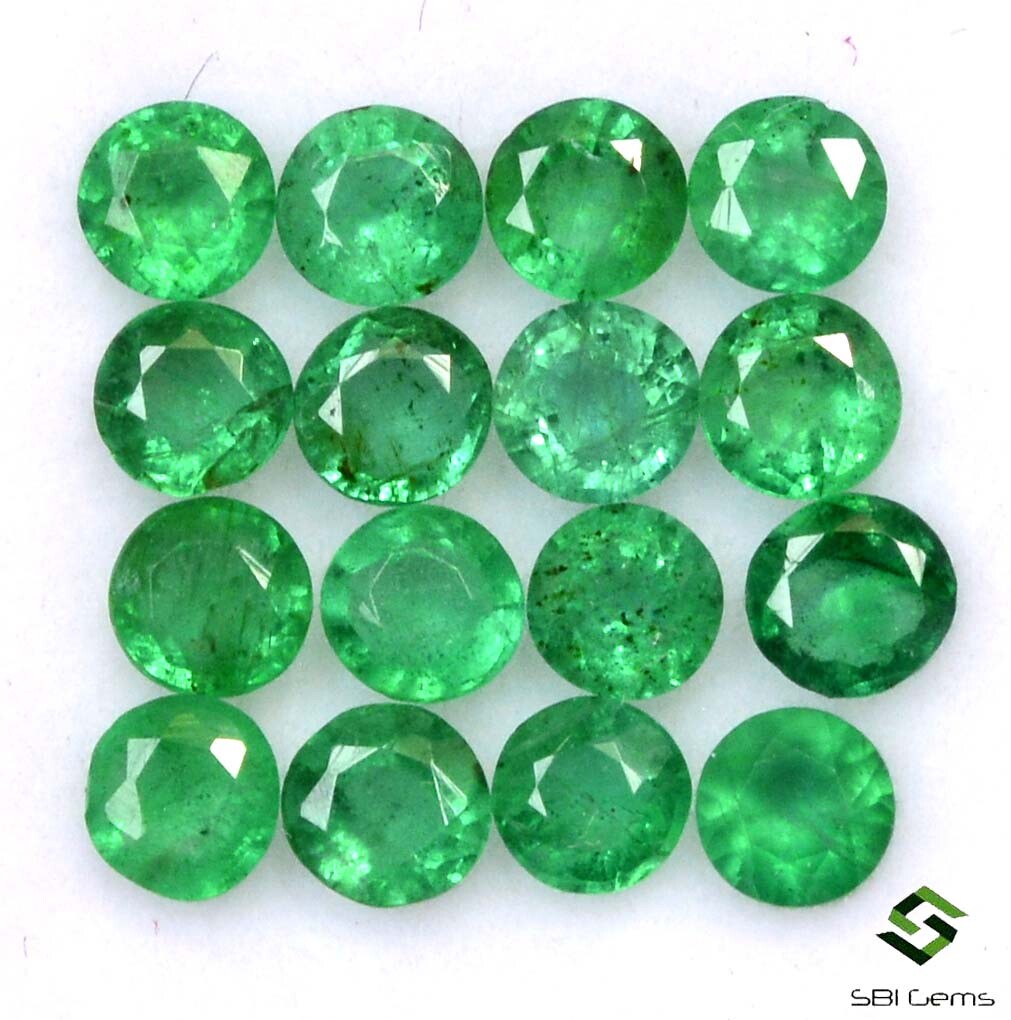 Natural Emerald Round Cut 3 mm Lot 30 Pcs Calibrated Loose Gemstones