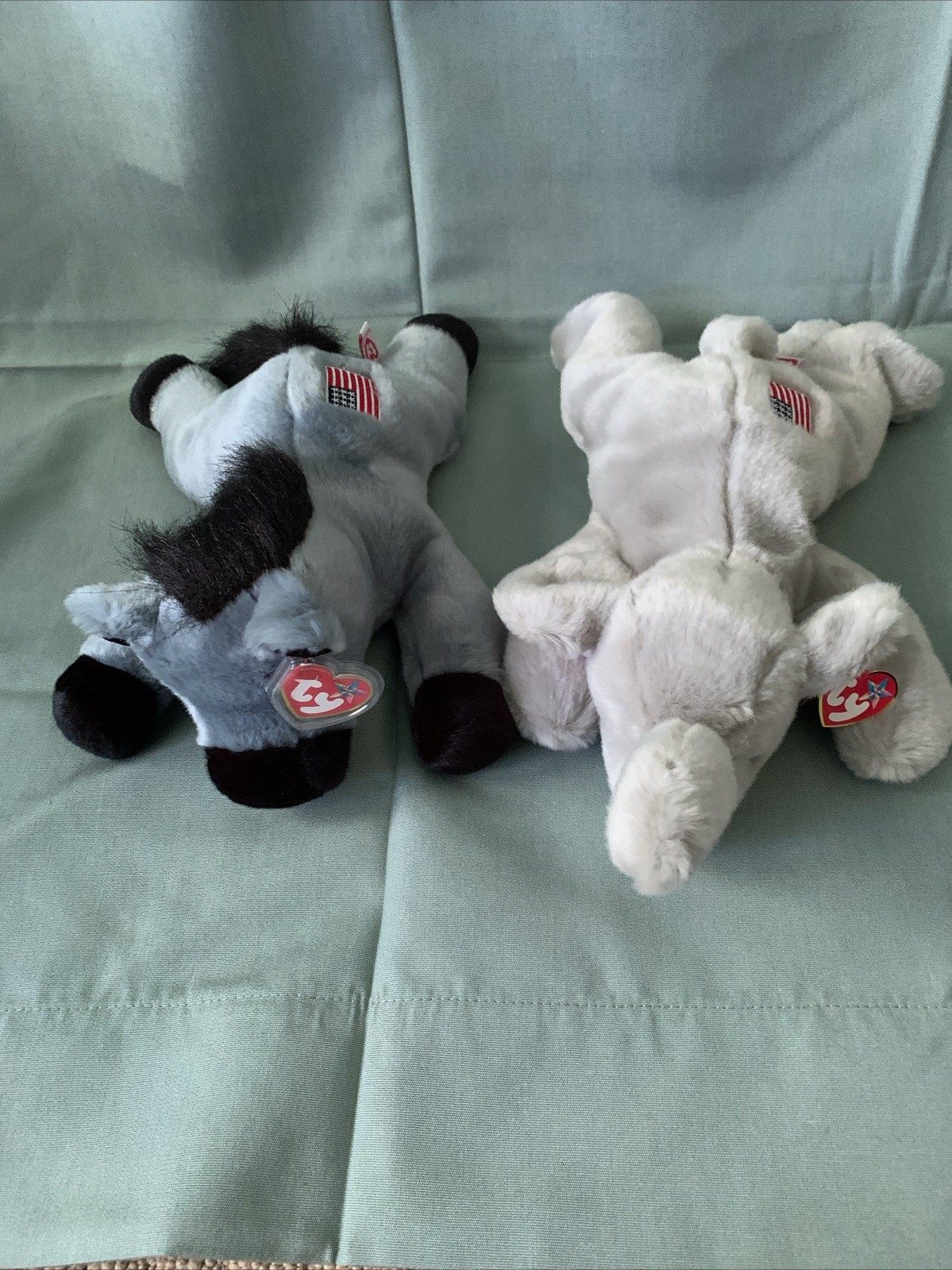 Ty Beanie Buddies Righty Elephant Lefty Donkey Retired 2000 Ty Beanie Buddies Righty Elephant Lefty Donkey Retired 2000