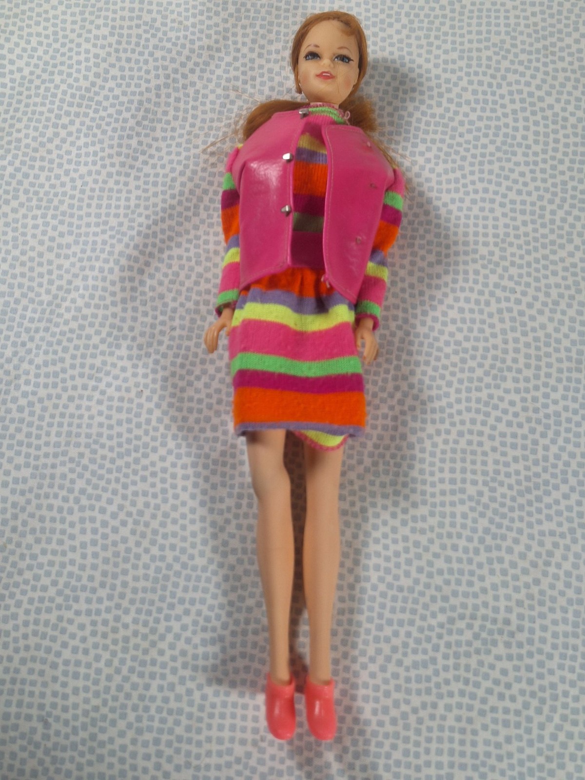 Vintage 1968 Mattel Titan Stacey Doll With Rare #1545 Barbie Outfit & Pink Shoes