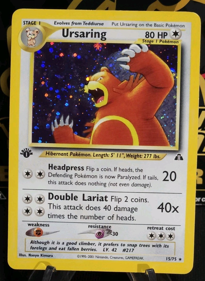 Pokémon Ursaring #15/75 1st Edition Neo Discovery Holo Rare Wizards Of The Coast