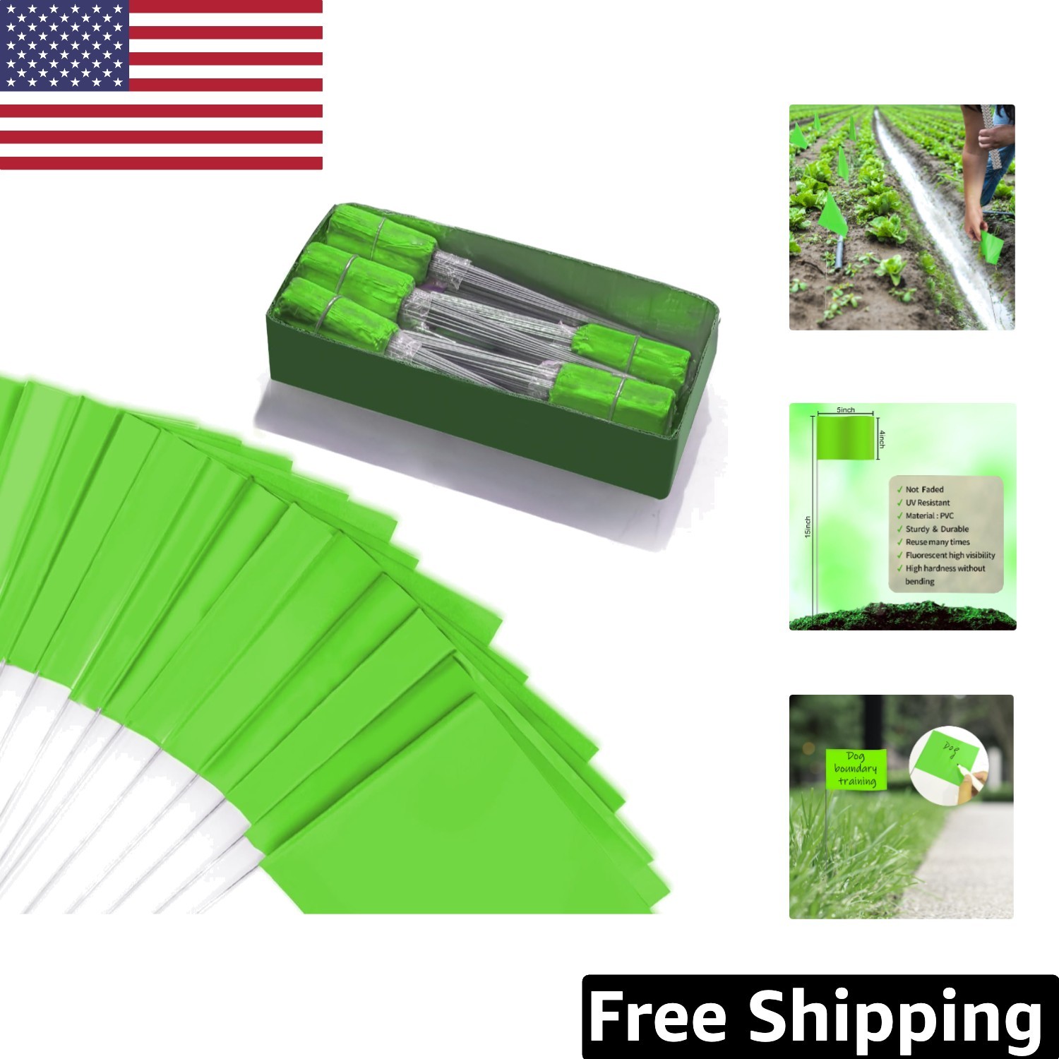 Durable 1000 Pcs PVC Marking Flags - Ideal for Landscape & Irrigation Projects