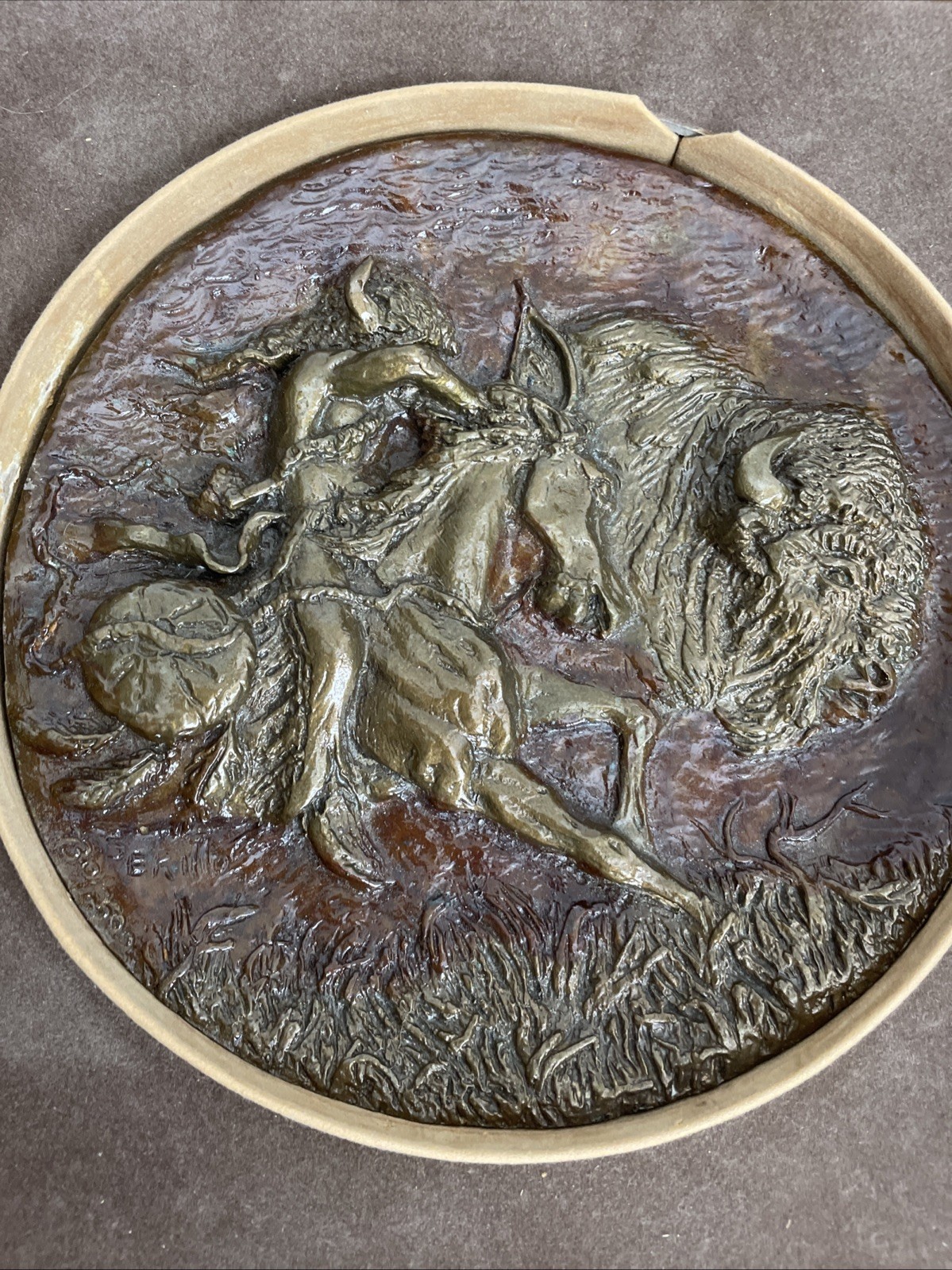 Buffalo Hunt by Gregory Perillo, Signed, COA, Original Invoice And Packaging Buffalo Hunt by Gregory Perillo, Signed, COA, Original Invoice And Packaging