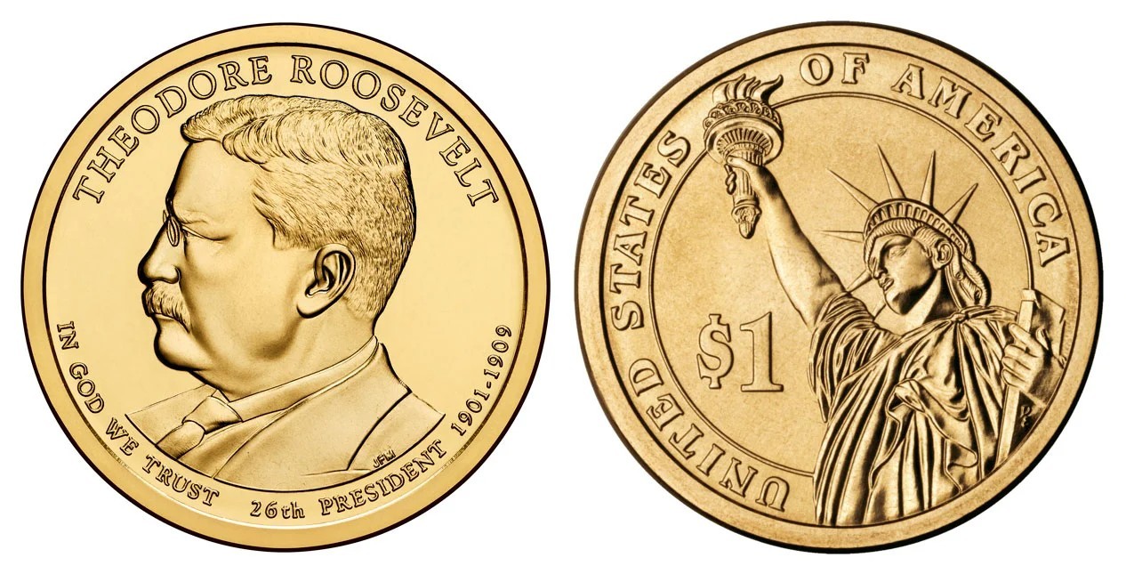 2013 P&D Theodore Roosevelt Presidential $1 Golden Dollar Coin – NIFC
