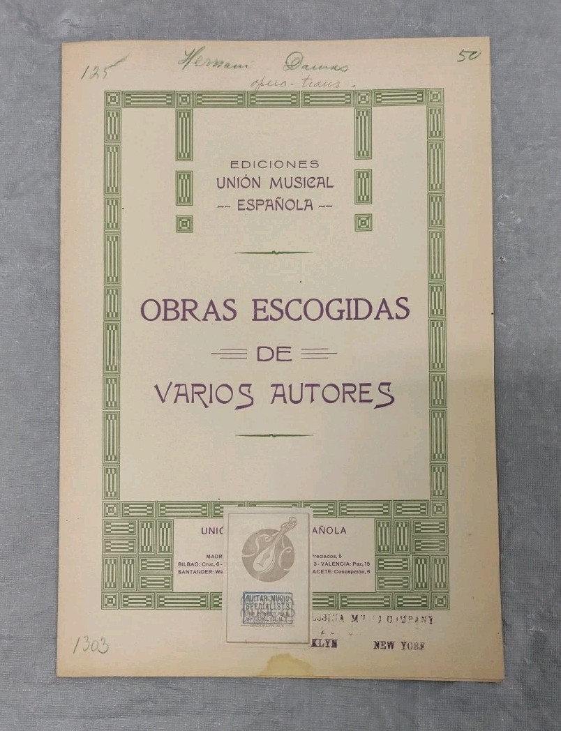 Tomas Damas Hernani Fantasia Guitar Sheet Music Classical Spain Opera Spanish 