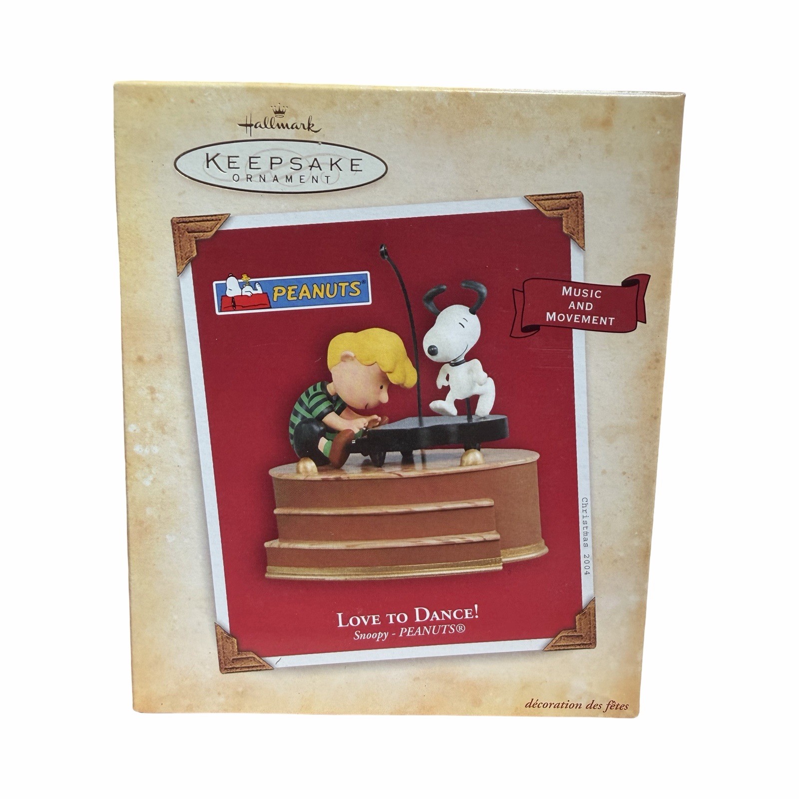 2004 Hallmark Love to Dance Ornament - Peanuts - Snoopy and Schroeder