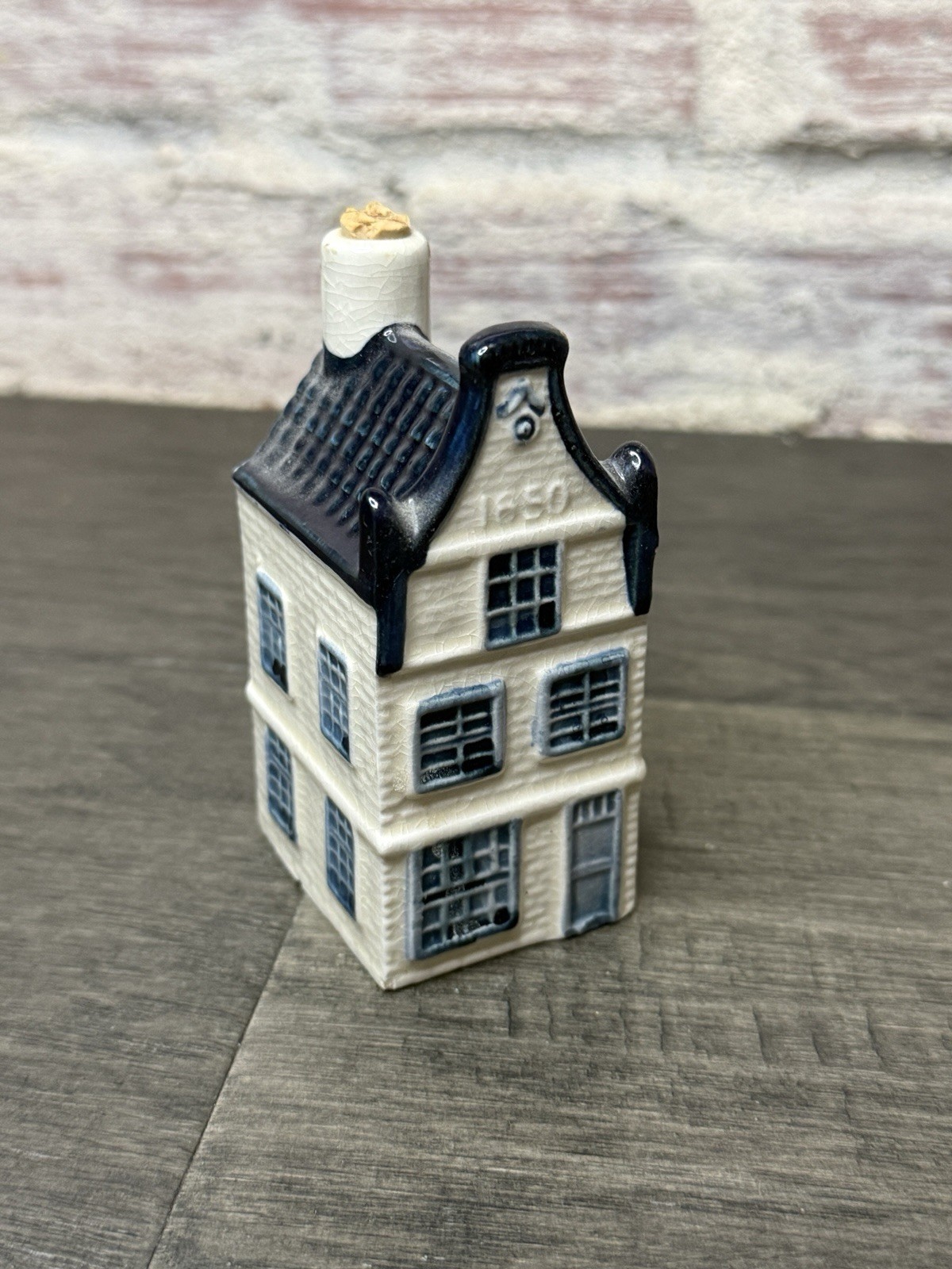 Vintage KLM Airlines Blue Delft House #16 Bols Distillery Empty 1970's Vintage KLM Airlines Blue Delft House #16 Bols Distillery Empty 1970's