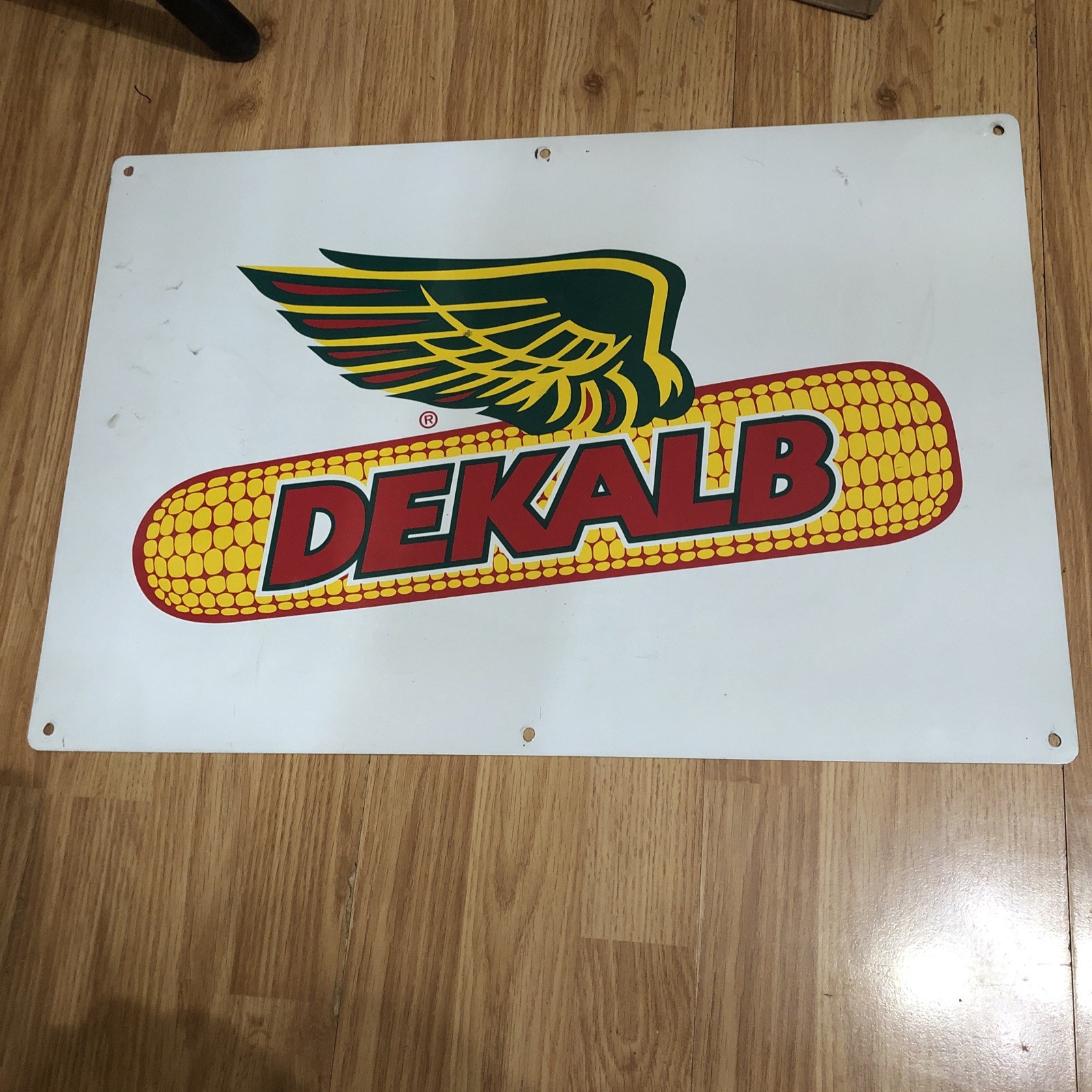 ORIGINAL DEKALB ASGROW DOUBLE SIDED SEED CORN ADVERTISING METAL SIGN 24” X 16 #2