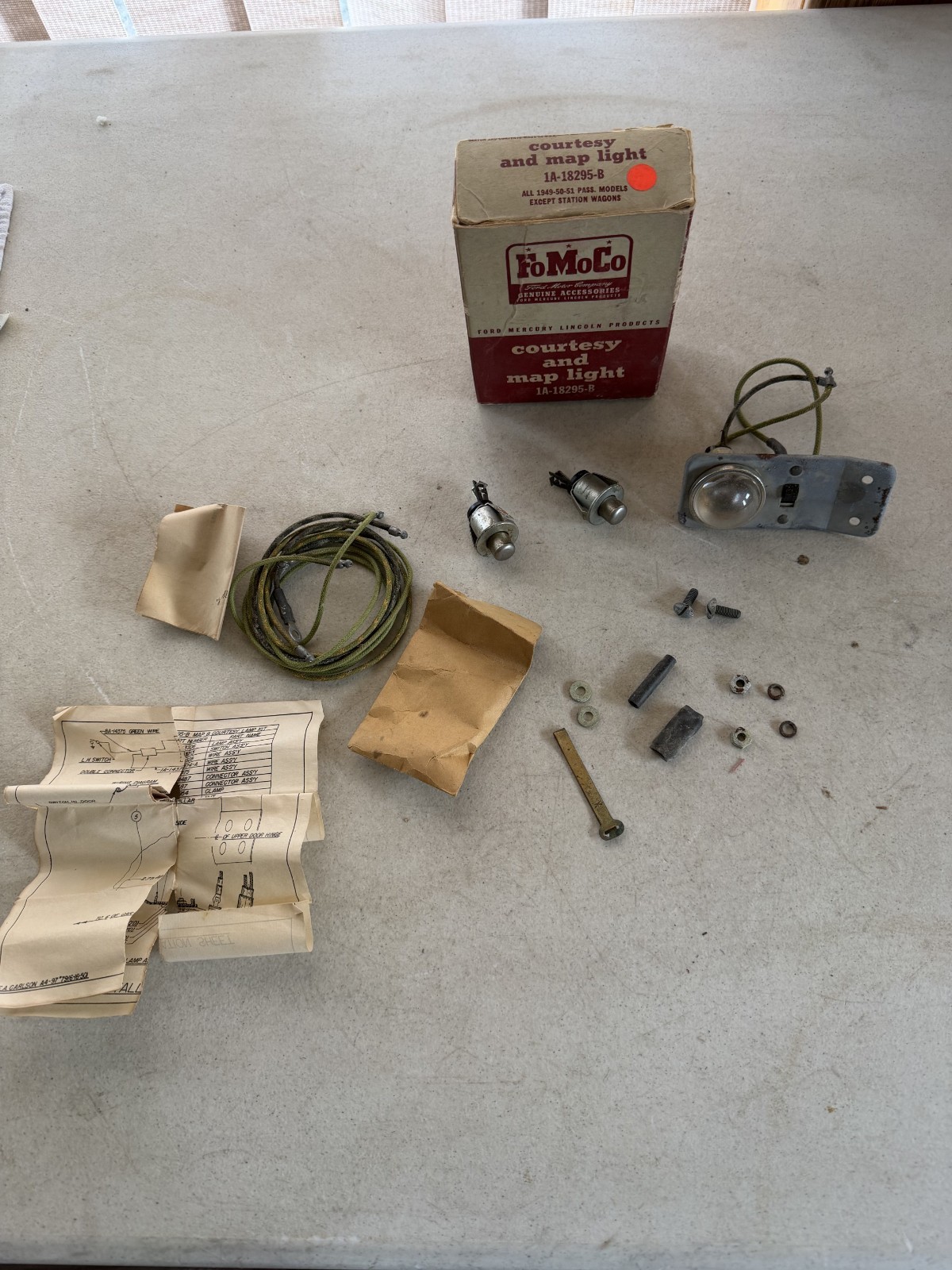 NOS FORD 1950 1951 -1955 MAP LIGHT 1A-18295-B