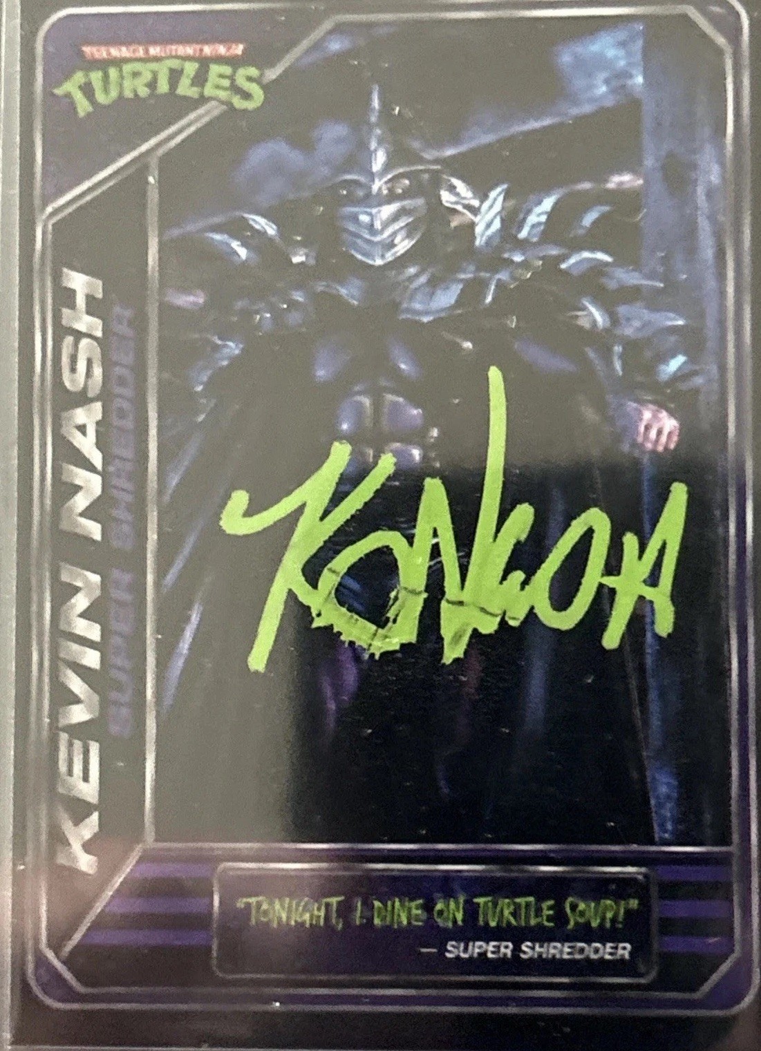 Super Shredder Kevin Nash Auto Cert at Sale The Gathering TMNT Boost 5 Tin Set