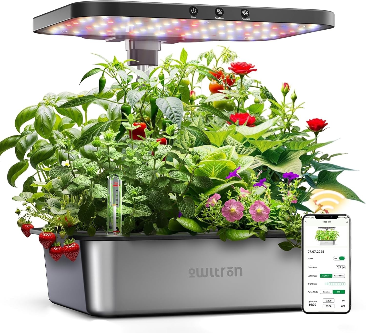 Smart Hydroponics Growing System Kit,15 Pods Indoor Herb Garden with 36W LED Gro