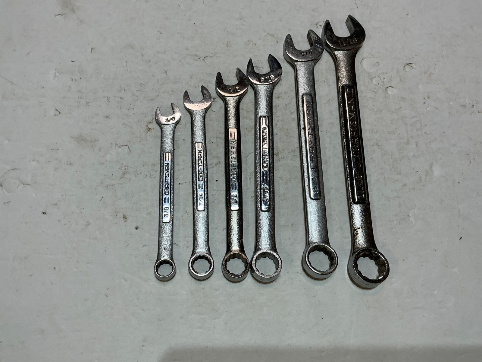Vtg Craftsman 6 piece combination wrench set SAE 3/8 Vtg Craftsman 6 piece combination wrench set SAE 3/8