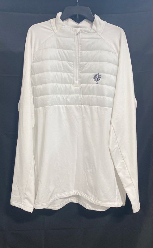 Levelwear Men\'s Toscana Frequency 1/4 Zip Pullover White Quilted Sz 2XL NWT
