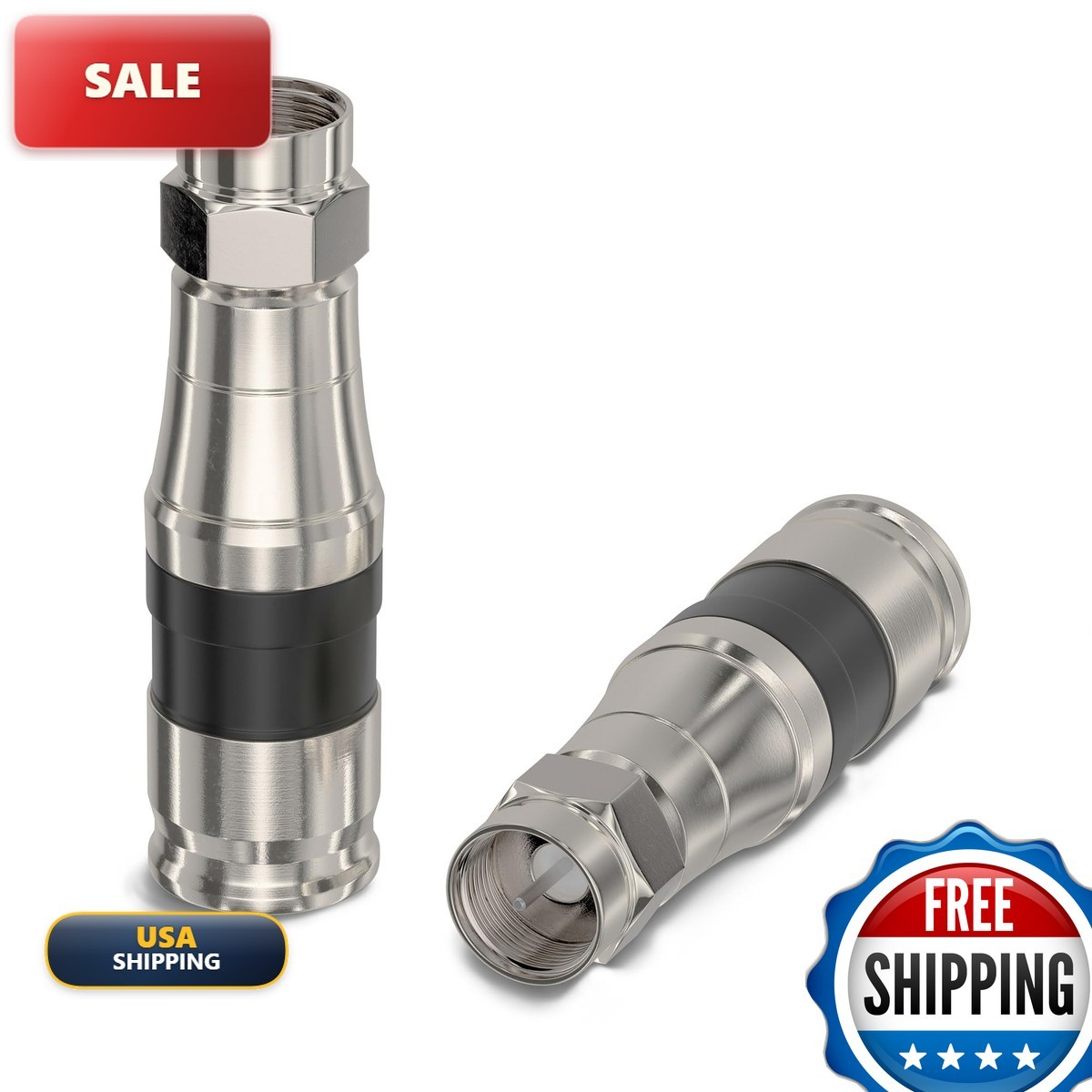 THE CIMPLE CO RG11 Compression Connectors F81 F-Type 75 Ohm 3 GHz Black 100 Pack THE CIMPLE CO RG11 Compression Connectors F81 F-Type 75 Ohm 3 GHz Black 100 Pack