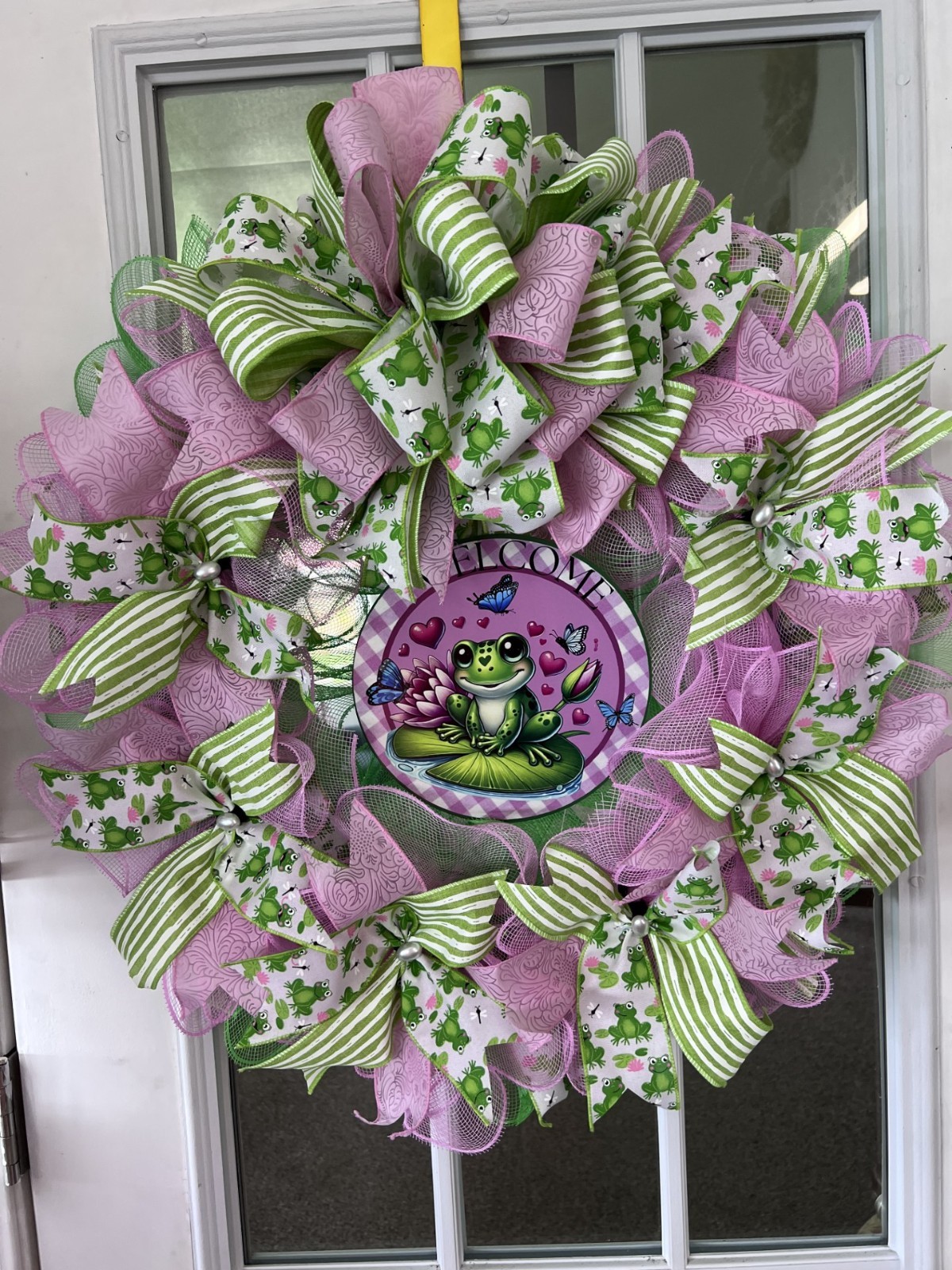 Sweet Frogs Welcome Custom Handmade Wreath Sweet Frogs Welcome Custom Handmade Wreath