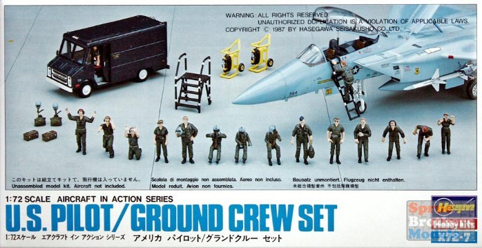 HAS35007 1:72 Hasegawa Modern US Pilot & Ground Crew Set HAS35007 1:72 Hasegawa Modern US Pilot & Ground Crew Set