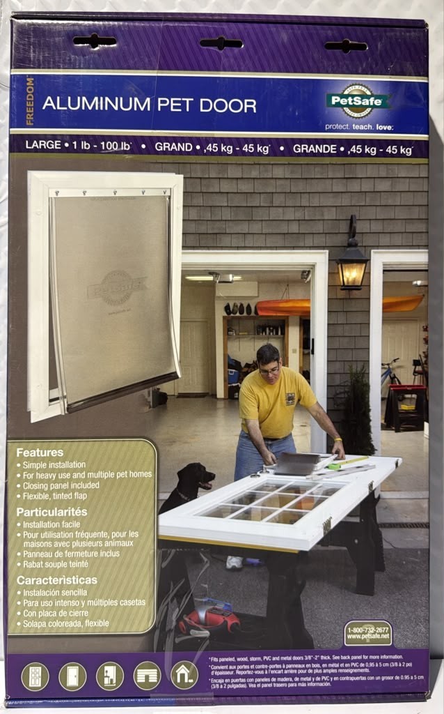 PetSafe White Aluminum Large Pet Door for Entry Door Installation PetSafe White Aluminum Large Pet Door for Entry Door Installation