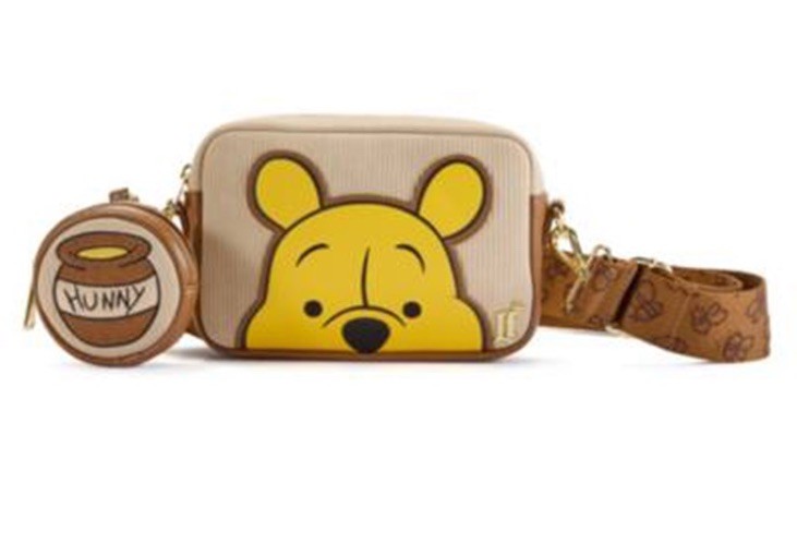Disney Loungefly Winnie The Pooh Crossbody Corduroy Bag With Coin Purse NEW