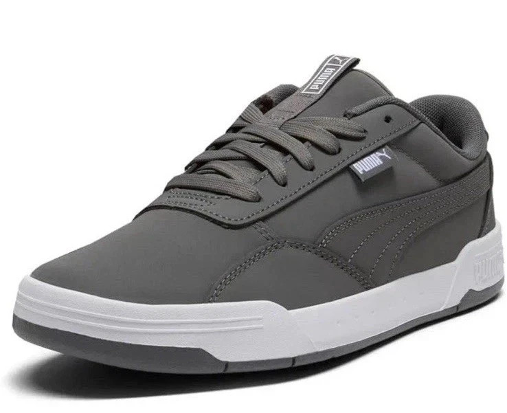 Puma  Men's Skate Sneakers Shoes Leather Soft Foam Gray White 8.5-10 Comfort