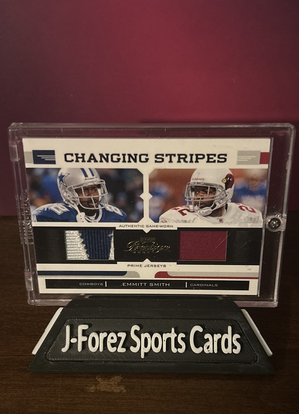 2004 Playoff Prestige - Changing Stripes Materials Emmitt Smith #CS-6 Prime /25 2004 Playoff Prestige - Changing Stripes Materials Emmitt Smith #CS-6 Prime /25