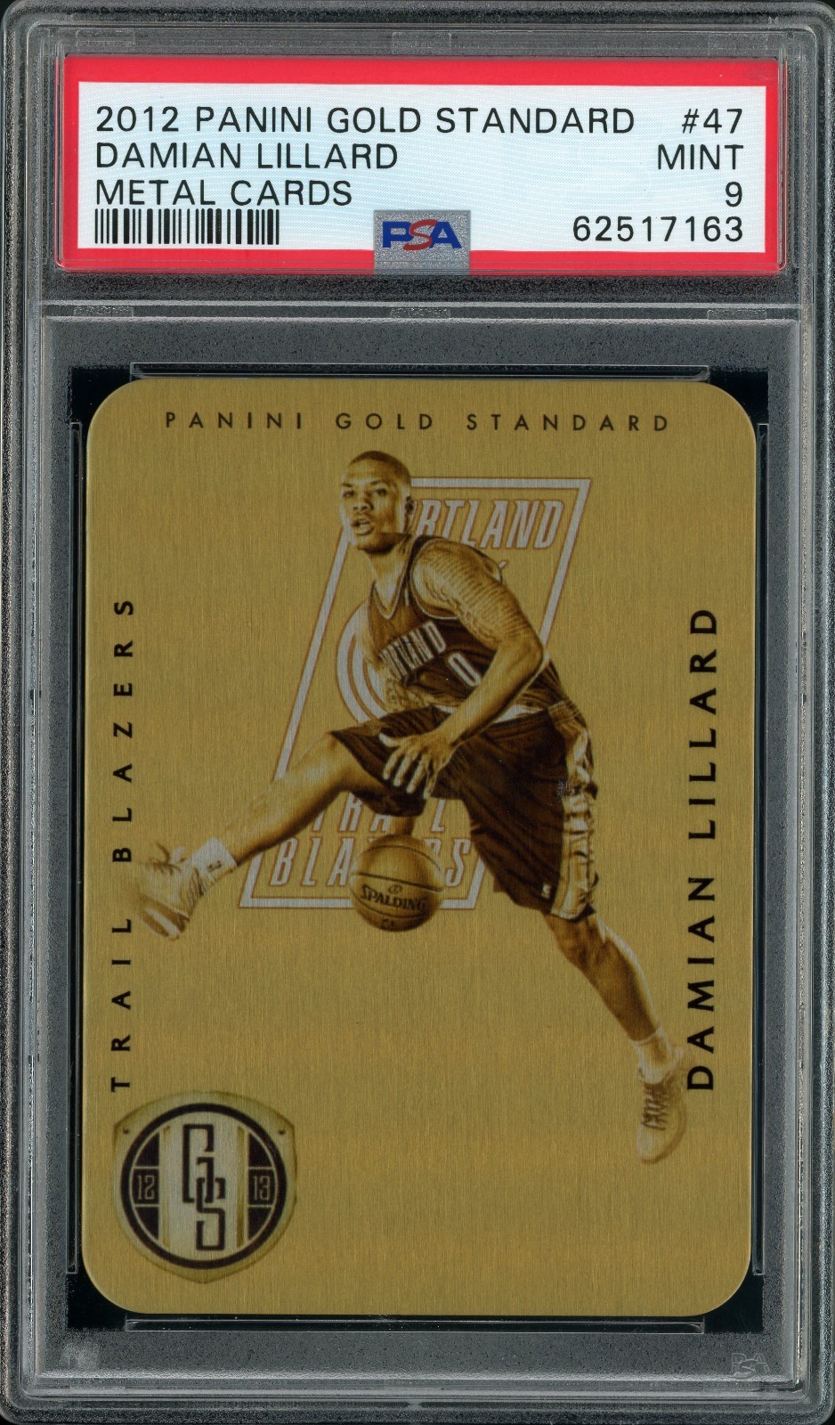 2012-13 Panini Gold Standard Solid Metal Rookie #47 Damian Lillard PSA 9 Mint RC 2012-13 Panini Gold Standard Solid Metal Rookie #47 Damian Lillard PSA 9 Mint RC