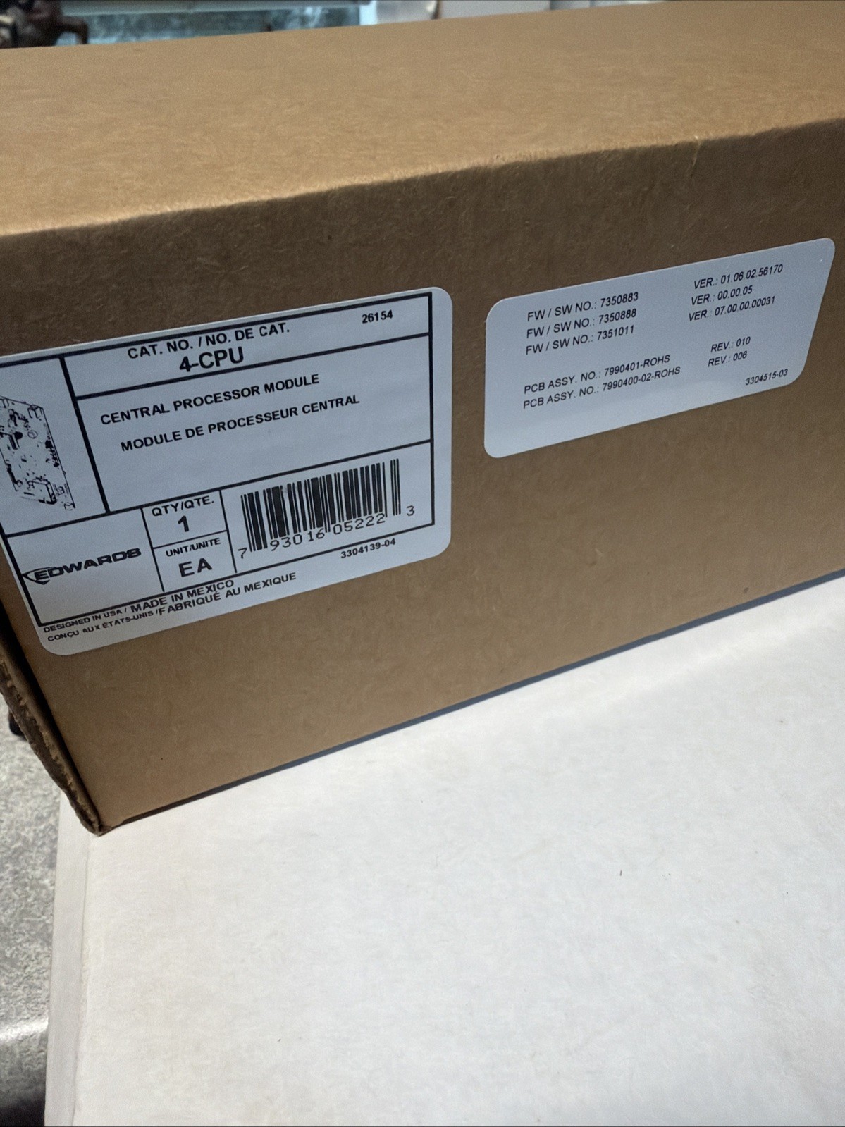 EST Edwards 4-CPU Fire Alarm Central Processor Module EST Edwards 4-CPU Fire Alarm Central Processor Module