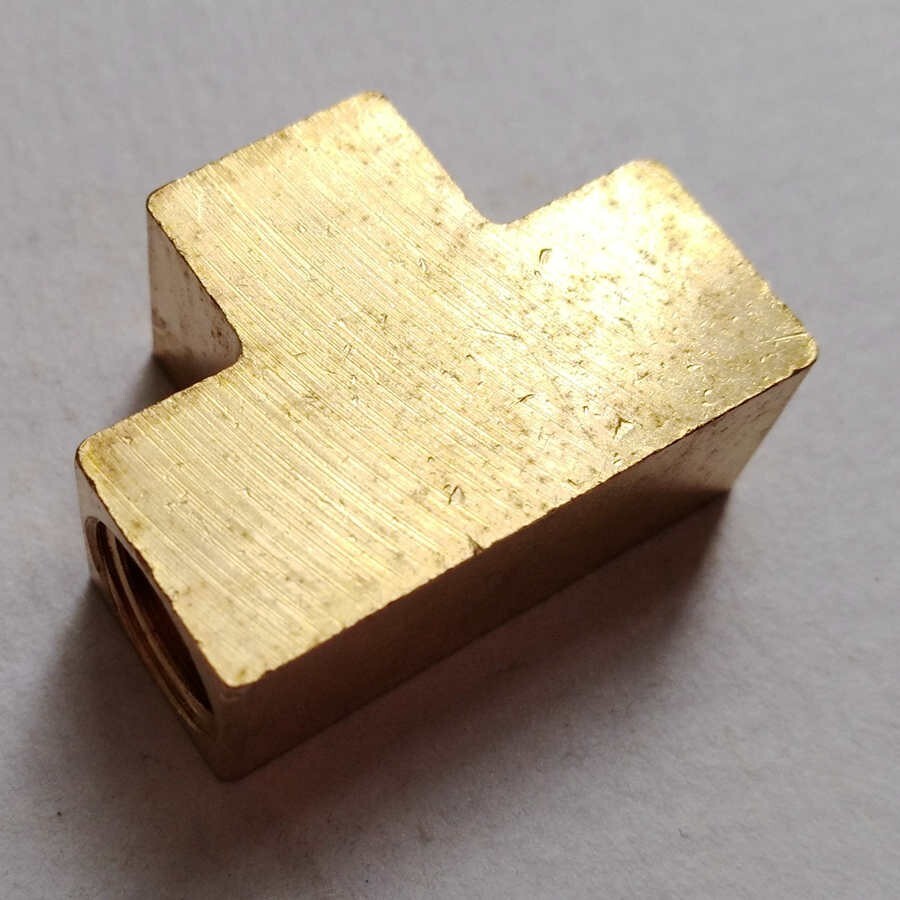 Metric Tee M10 M10X1 Female Fitting Brass Brake Oil Fuel Water Air Gas M566 Metric Tee M10 M10X1 Female Fitting Brass Brake Oil Fuel Water Air Gas M566