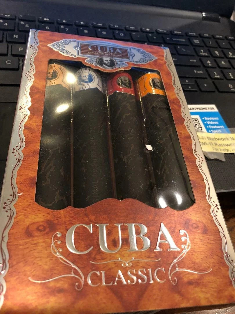 Cuba Classic By Cuba, 4 Piece Gift Set Men With Orange, Red, Blue & Gold
