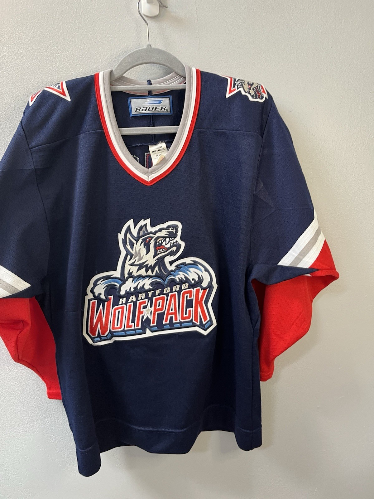 Bauer Replica Hartford Wolf Pack 1998-99 AHL Hockey Jersey Vintage Blue