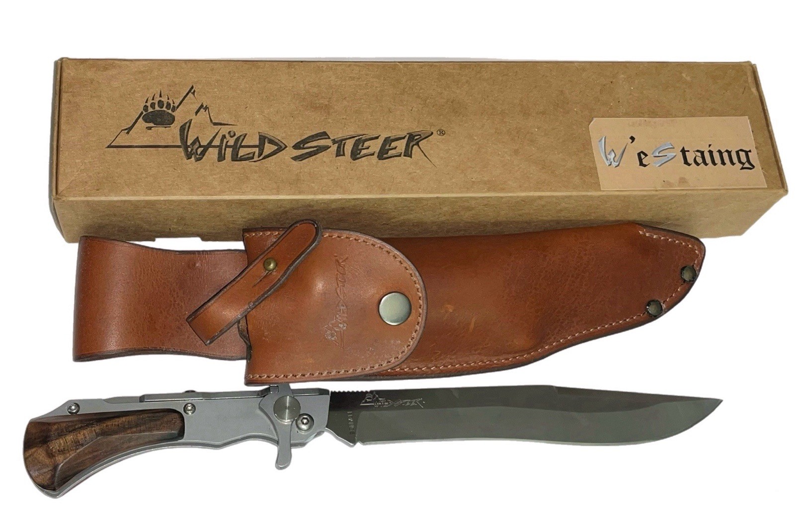 Scarce BIG Wildsteer W’eStaing Folding Hunting Knife Made In France. Wild Steer