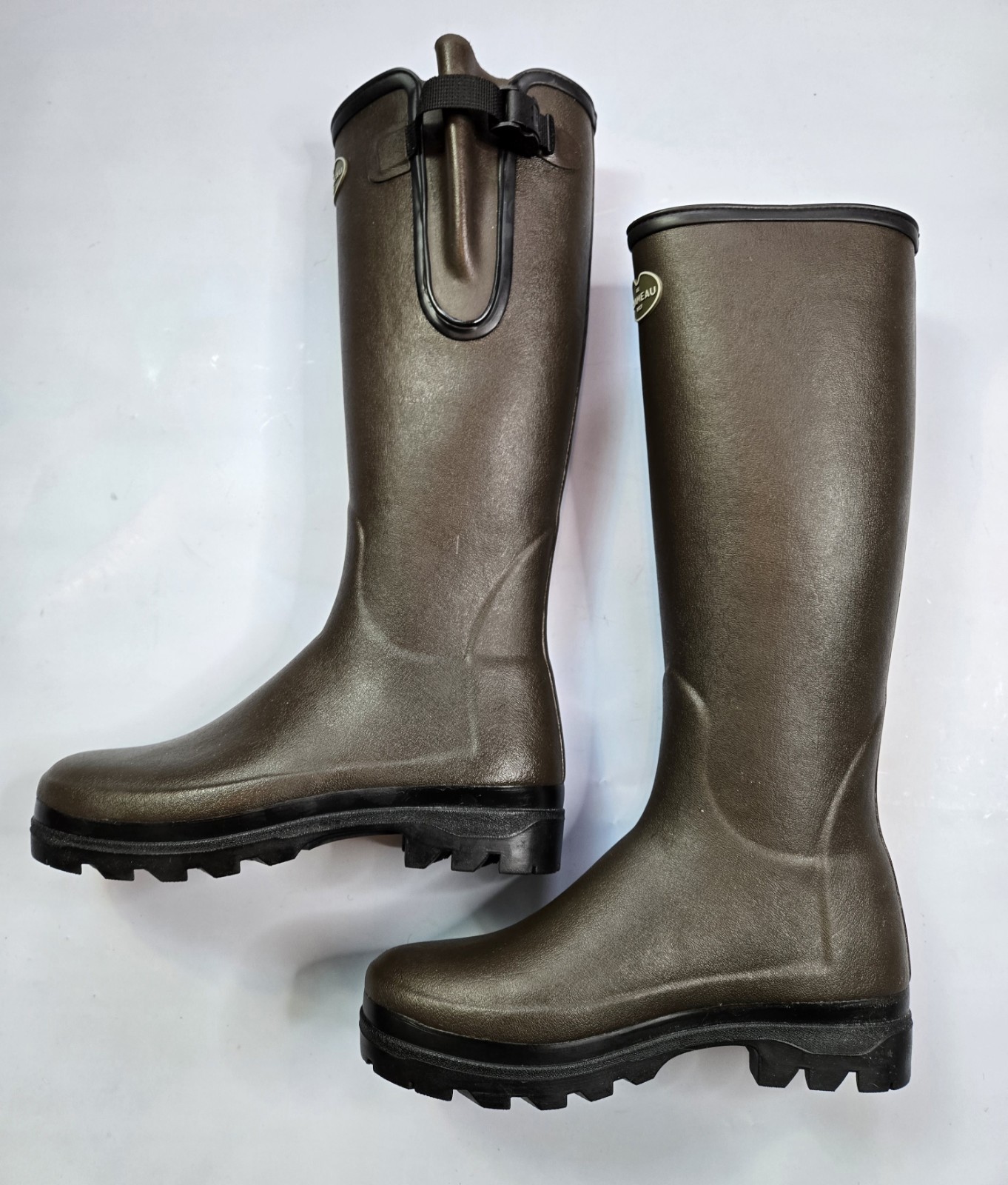 LE CHAMEAU VIERZONORD NEOPRENE LINED WOMEN'S BROWN MARRON FONCE WELLINGTON BOOTS LE CHAMEAU VIERZONORD NEOPRENE LINED WOMEN'S BROWN MARRON FONCE WELLINGTON BOOTS